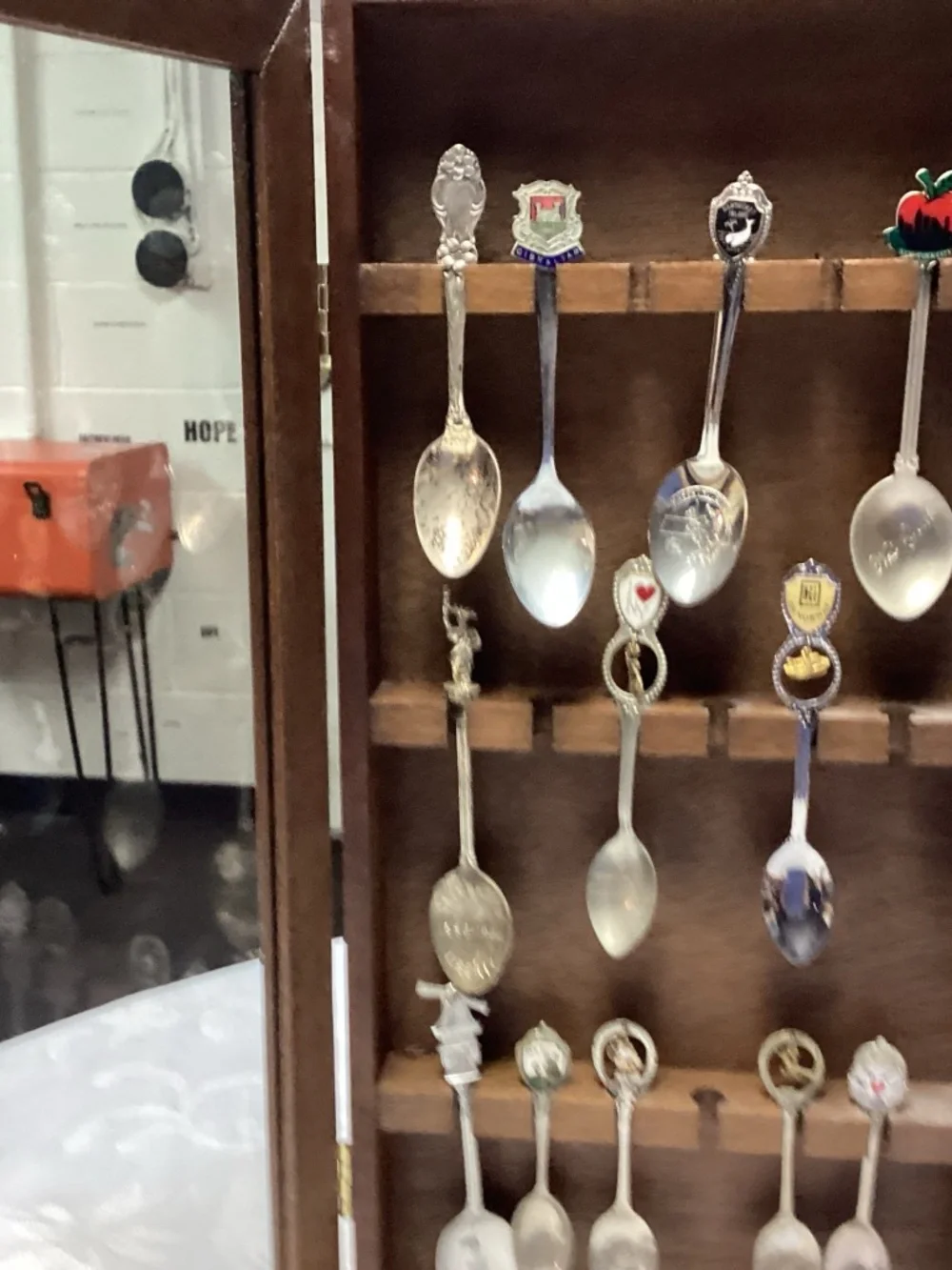 SPOON COLLECTION IN GLASS CASE
